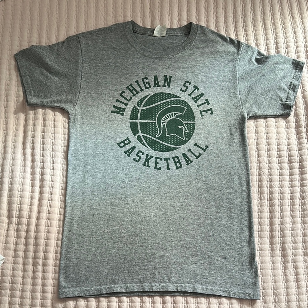 Gray Michigan State Basketball T-Shirt